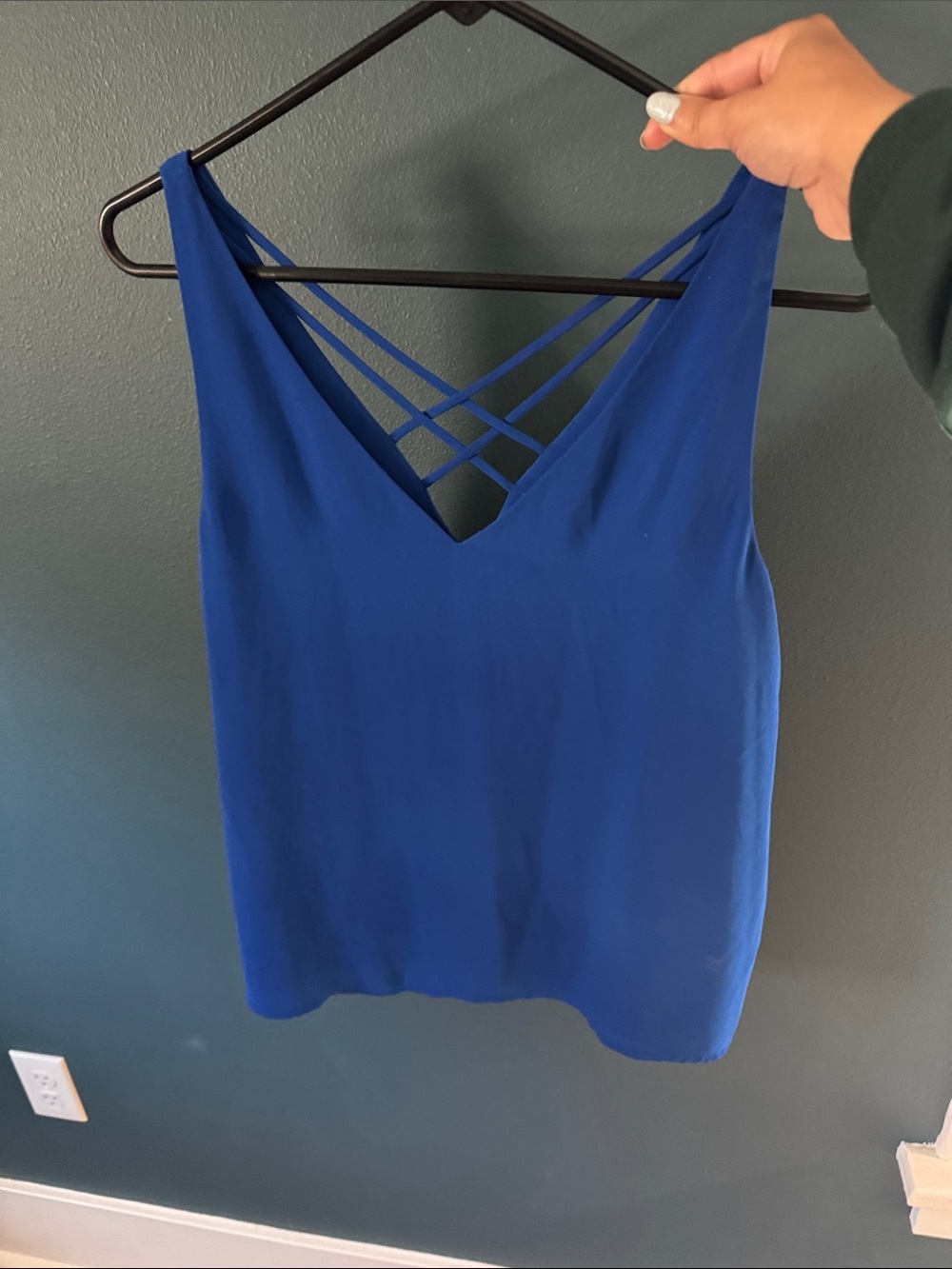 Express Women’s Cobalt Blue Strappy V-Neck Tank Top